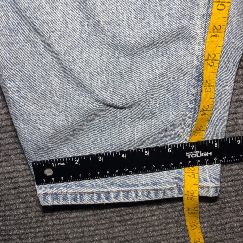 American Eagle Barrel Jeans Womens 6 Light Wash Distressed High Rise Curved Leg - Picture 4 of 8